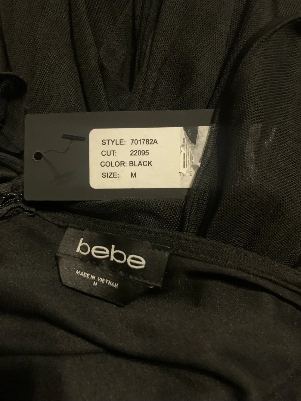 bebe MESH RUCHED DRESS M - Picture 7 of 10